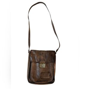 Vintage Le Petit Cordonnier Brown Leather Crossbody Bag